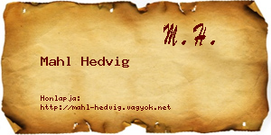 Mahl Hedvig névjegykártya